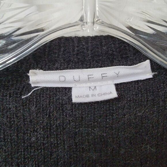 REVOLVE DUFFY Asymmetrical Open Wool Cardigan Sweater Black Gray Size Medium - Picture 3 of 9